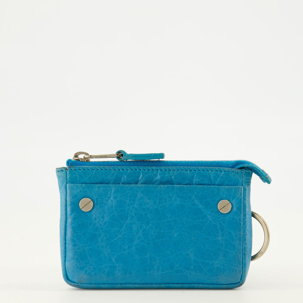 Cartera City en Cuero Azul