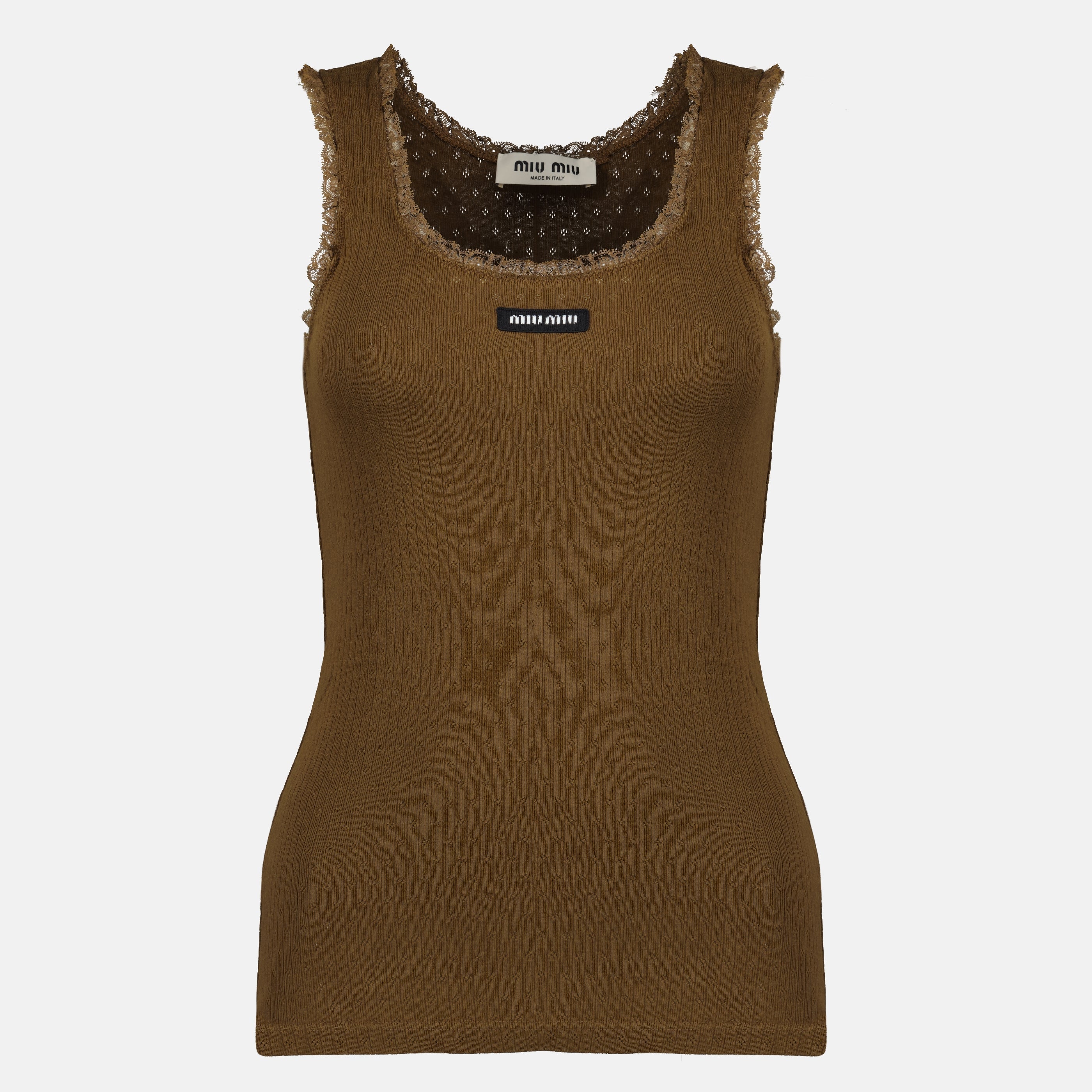 Image of Jersey Tank Top by Miu Miu for Women - Season Spring-Summer 2026 - Front View