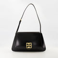 Image of 4G Liquid Black Leather Bag by Givenchy for Women - Season Spring-Summer 2025 - Front View