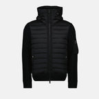 Moncler cardigan, zipped cardigan, black cardigan, men's outerwear, wool and nylon blend