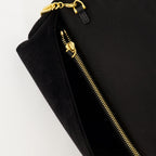 Valentino pouch, black velvet accessory, Autumn-Winter collection, VLogo Signature, detachable chain strap