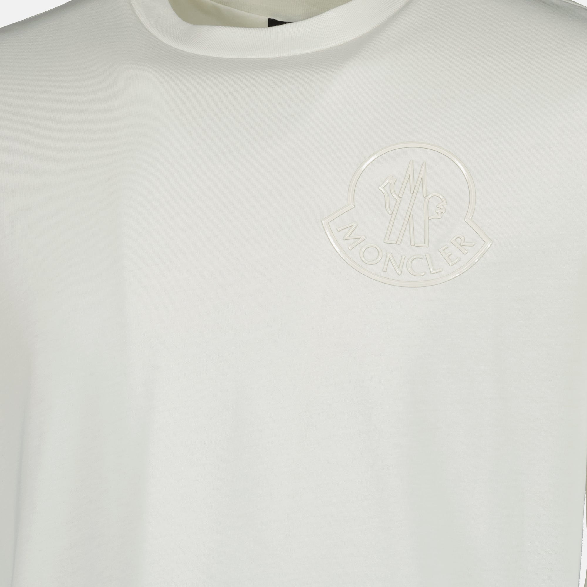 Moncler T-shirt, cotton jersey T-shirt, 3D logo shirt, white t-shirt, Autumn-Winter collection