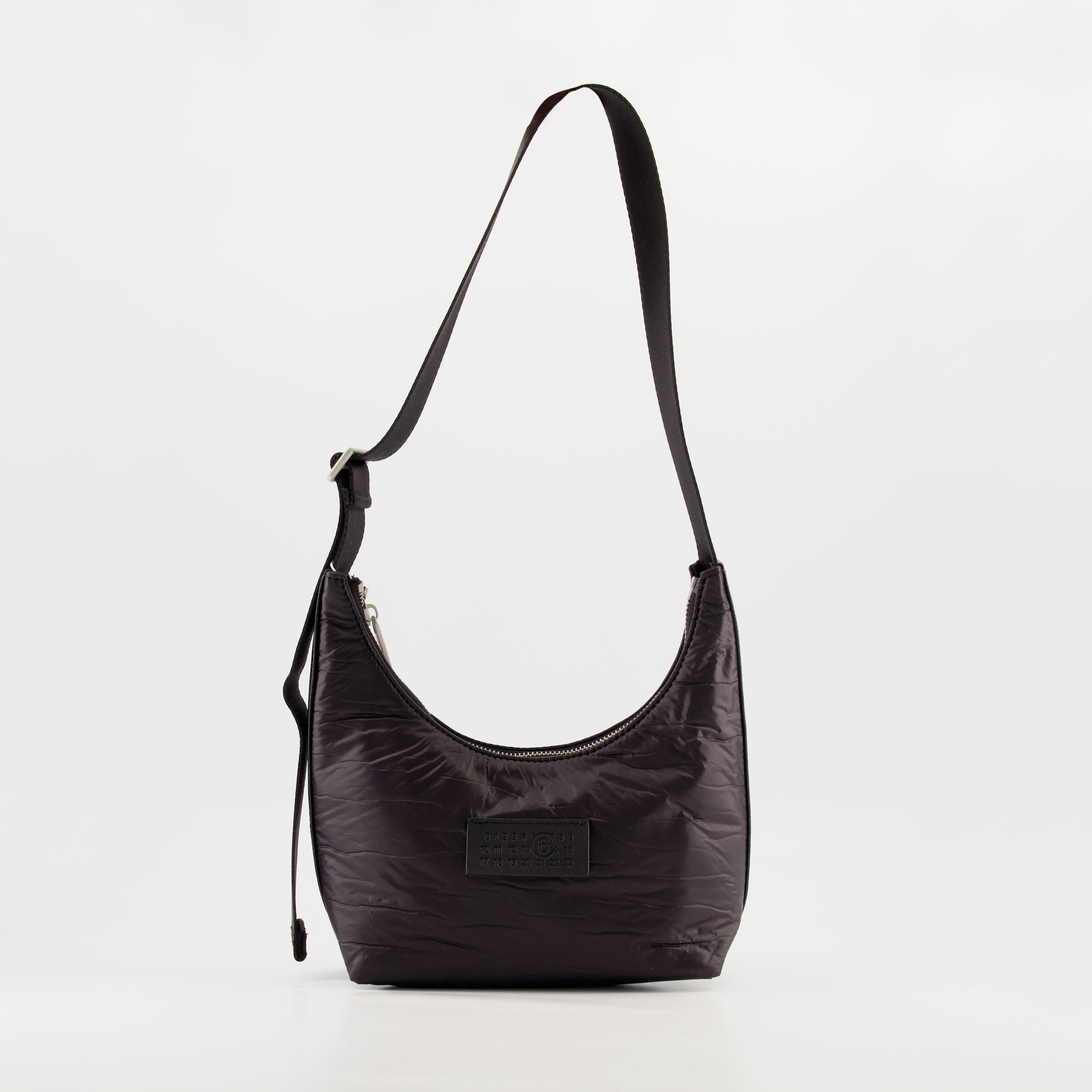 black hobo bag, MM6 bag, nylon handbag, designer accessories, Spring-Summer collection
