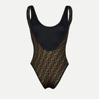 Fendirama swimsuit, reversible swimwear, FF print, women's swimwear, one-piece swimsuit