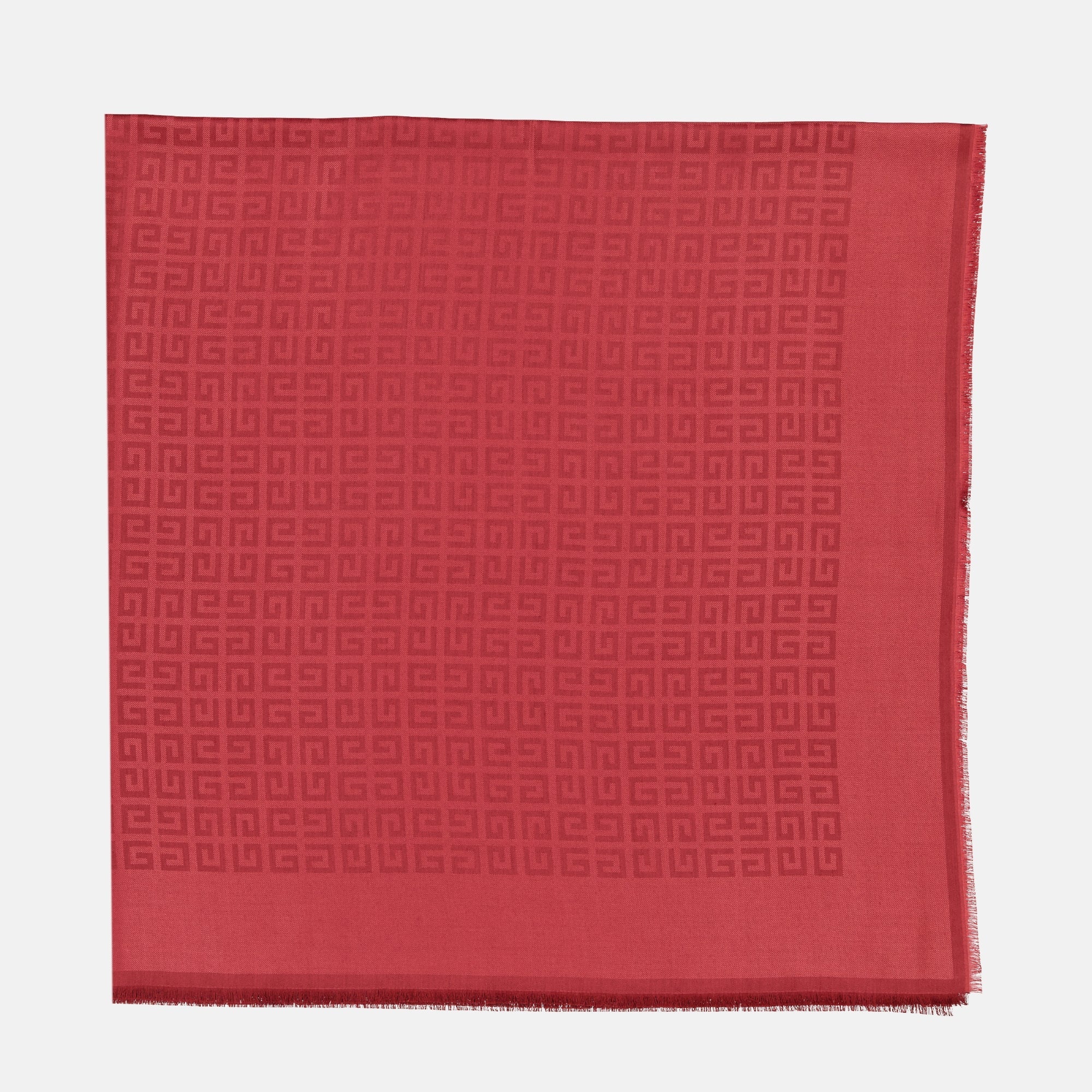 Givenchy châle, red accessory, silk wool châle, 4G motif scarf, women's fashion accessory