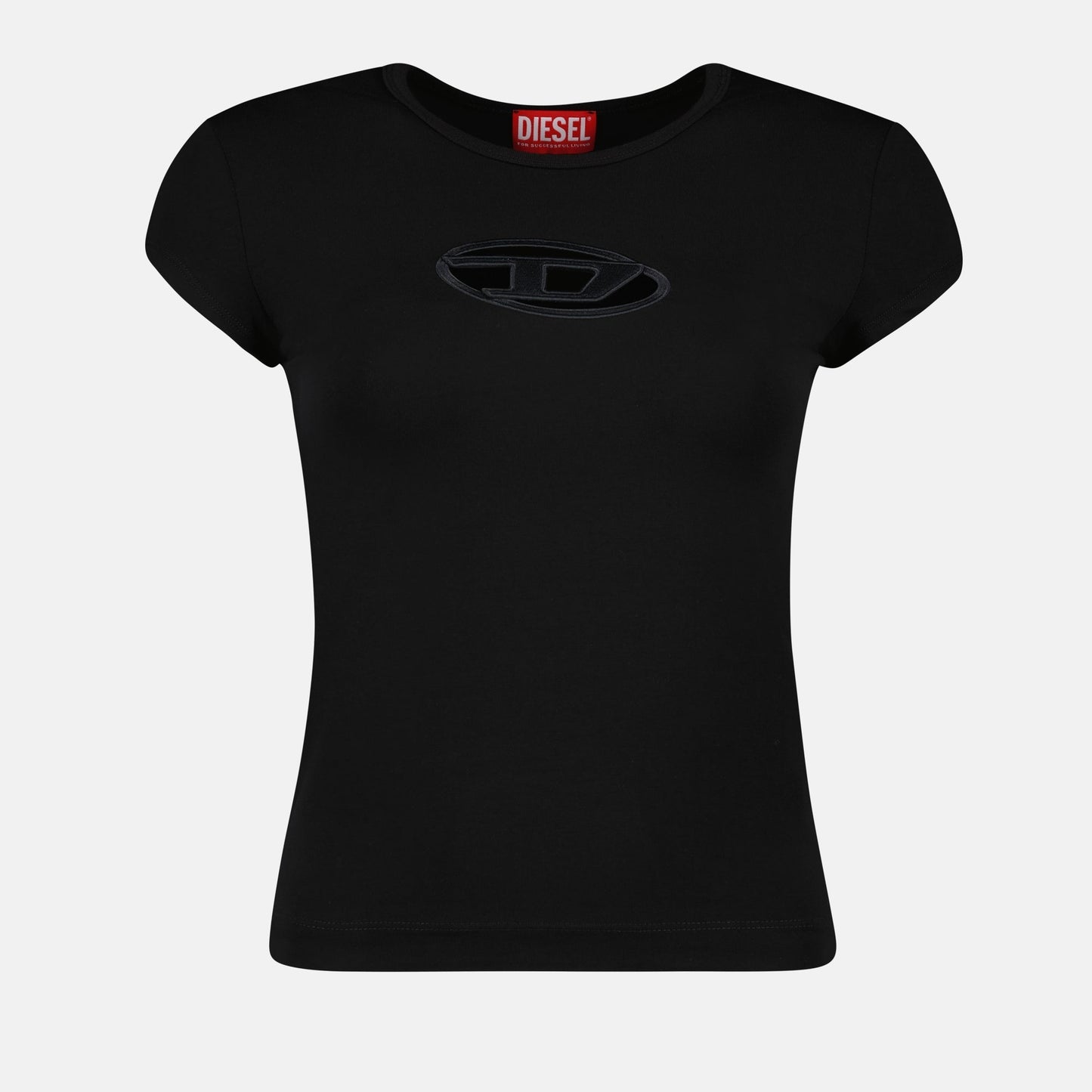 black t-shirt, diesel t-angie, luxury ready-to-wear, designer fashion, sophisticated casual wear