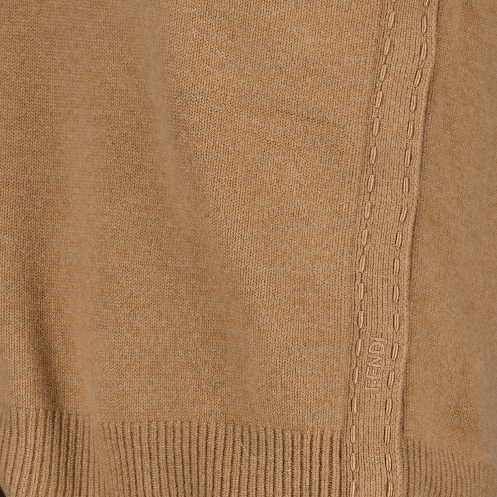 cashmere sweater, turtleneck sweater, brown sweater, Fendi knitwear, luxury fashion