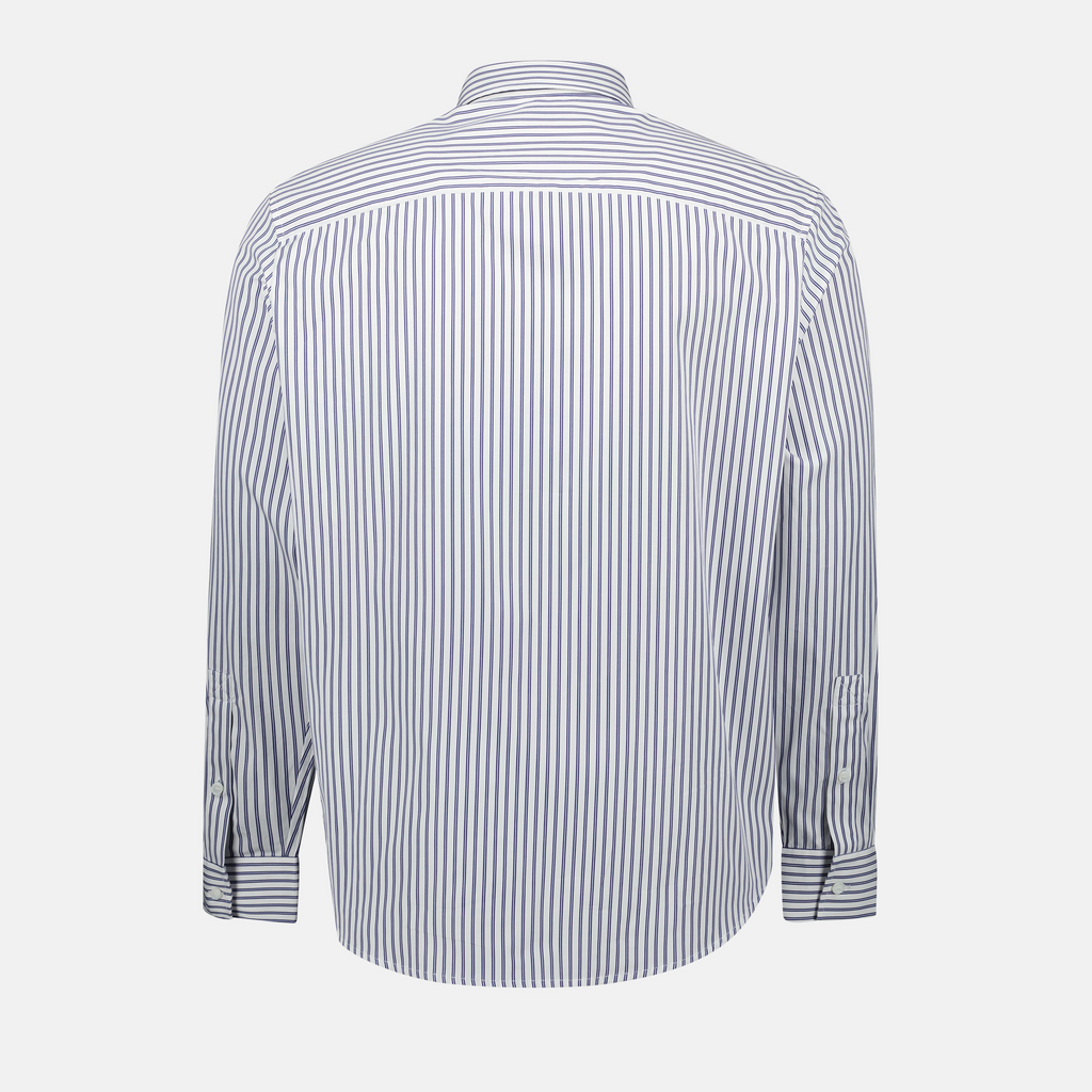 Burberry shirt, striped shirt, cotton shirt, blue and white shirt, classic collar shirt