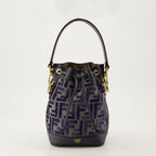 Mon Trésor Mini, bucket bag, FF embossed, adjustable strap, Fendi