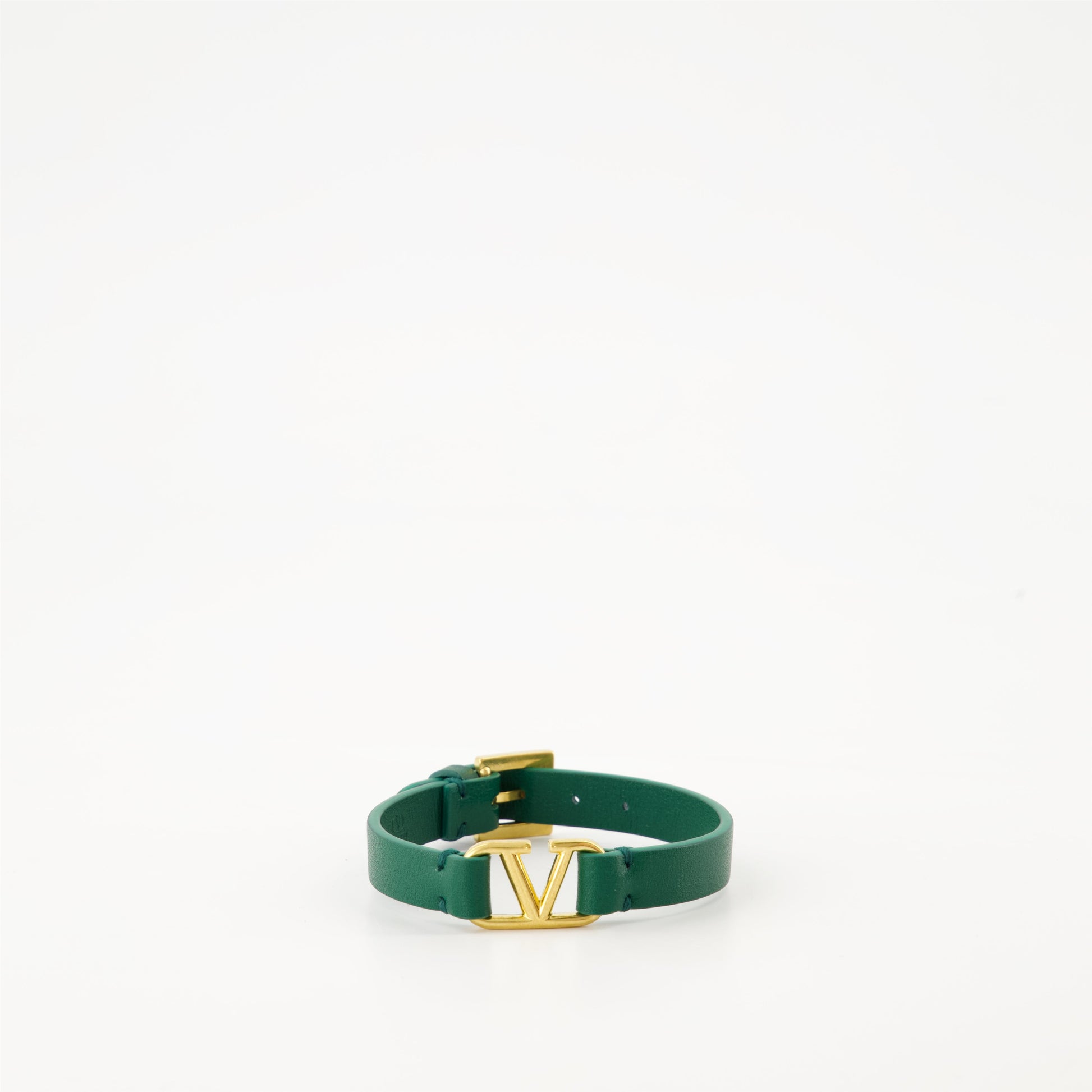 Green leather bracelet, Valentino Garavani, VLogo bracelet, luxury accessories, designer bracelet