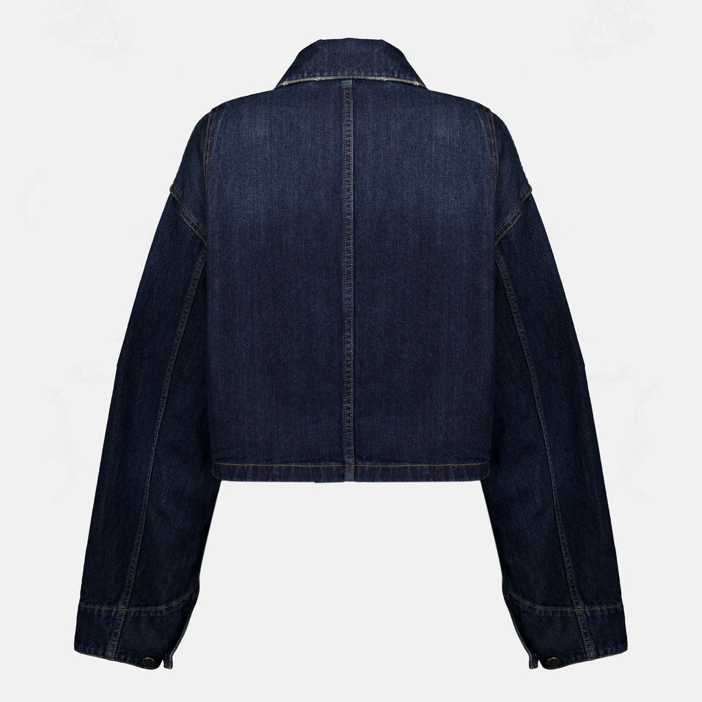 Veste en jean bleu foncé