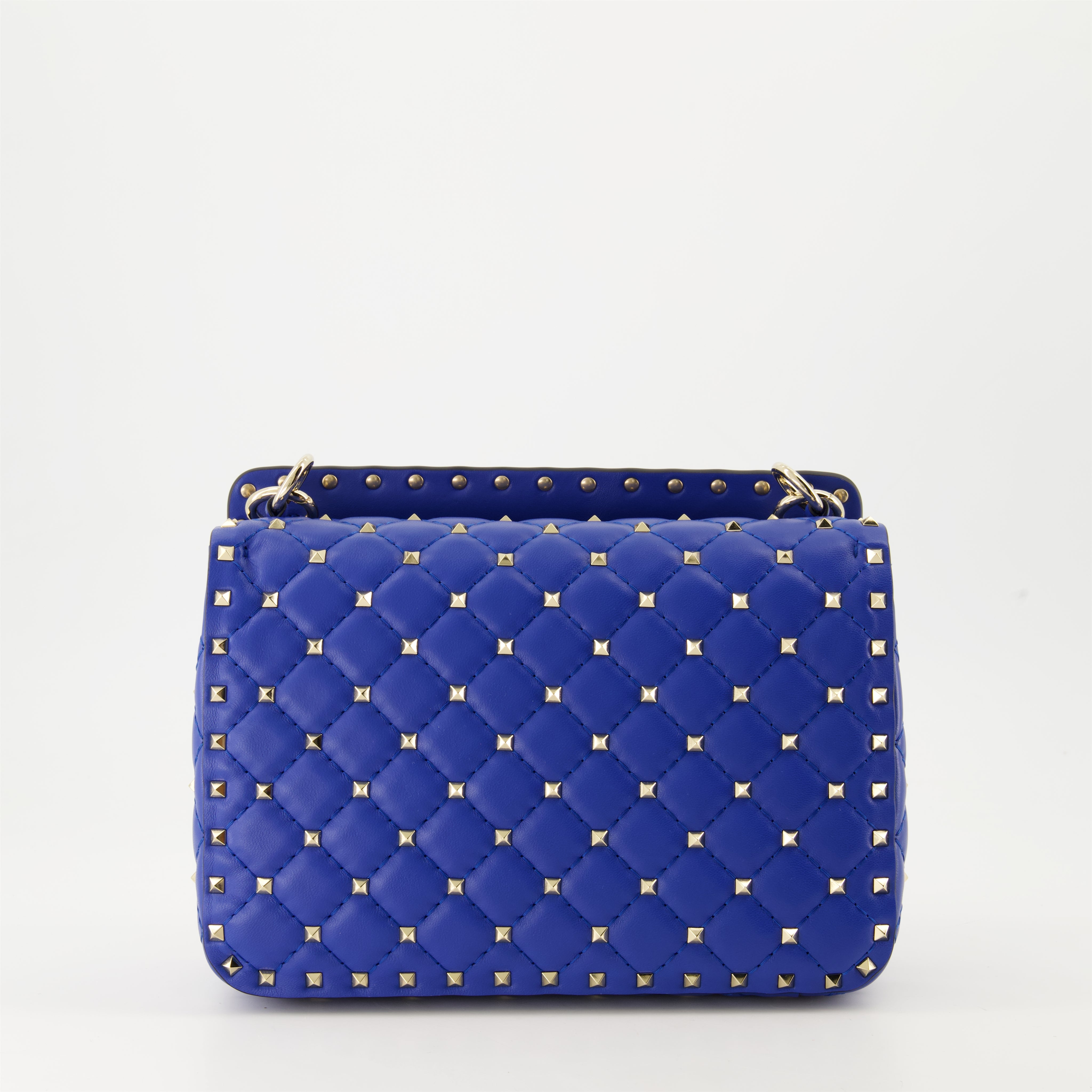 Medium Rockstud Spike Bag in Blue Nappa Leather Valentino Garavani Women WE IN STYLE