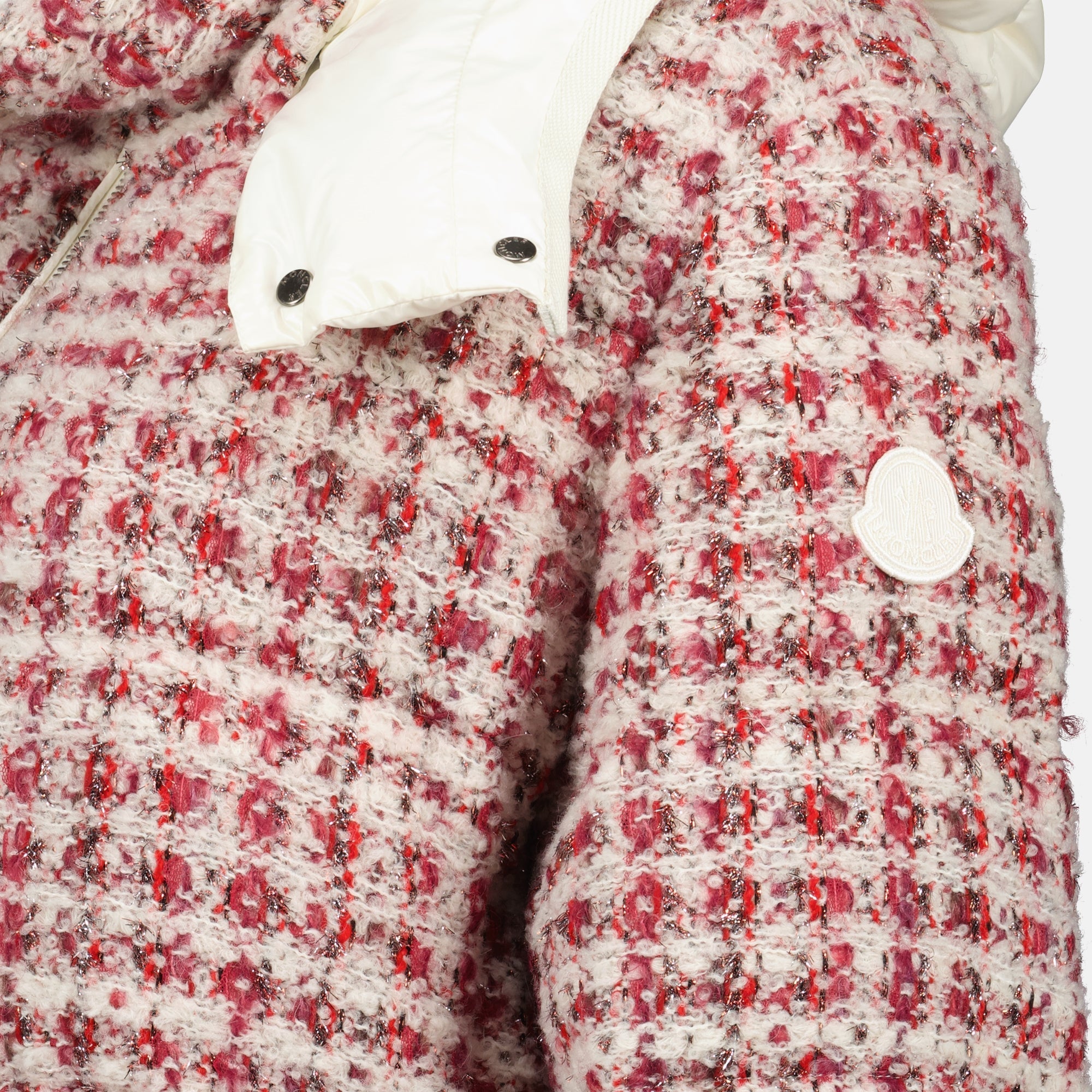 Moncler jacket, Andronne Down Jacket, tweed and lurex outerwear, cropped jacket, autumn winter fashion