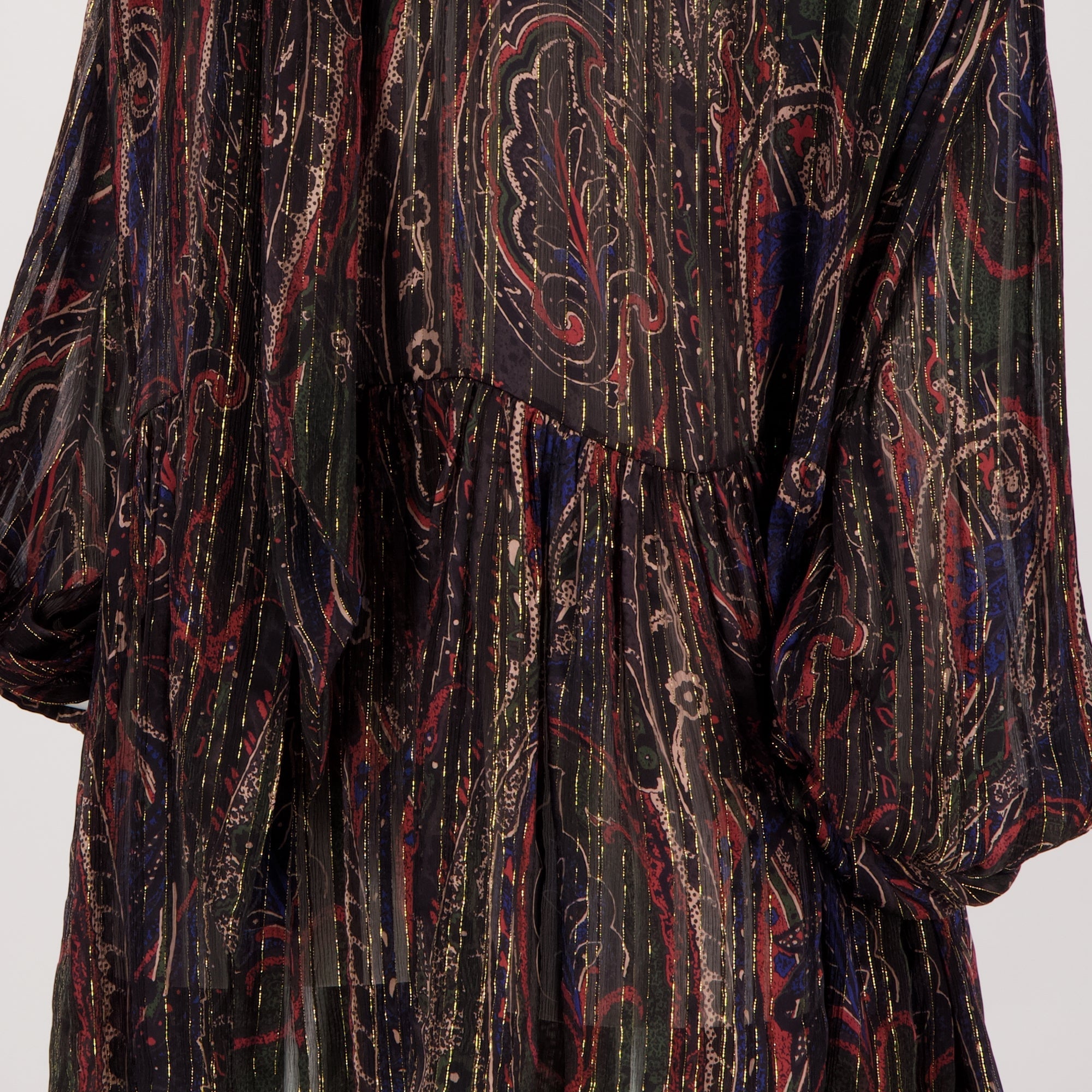 silk lurex lavalliere dress saint laurent women 15228130689404