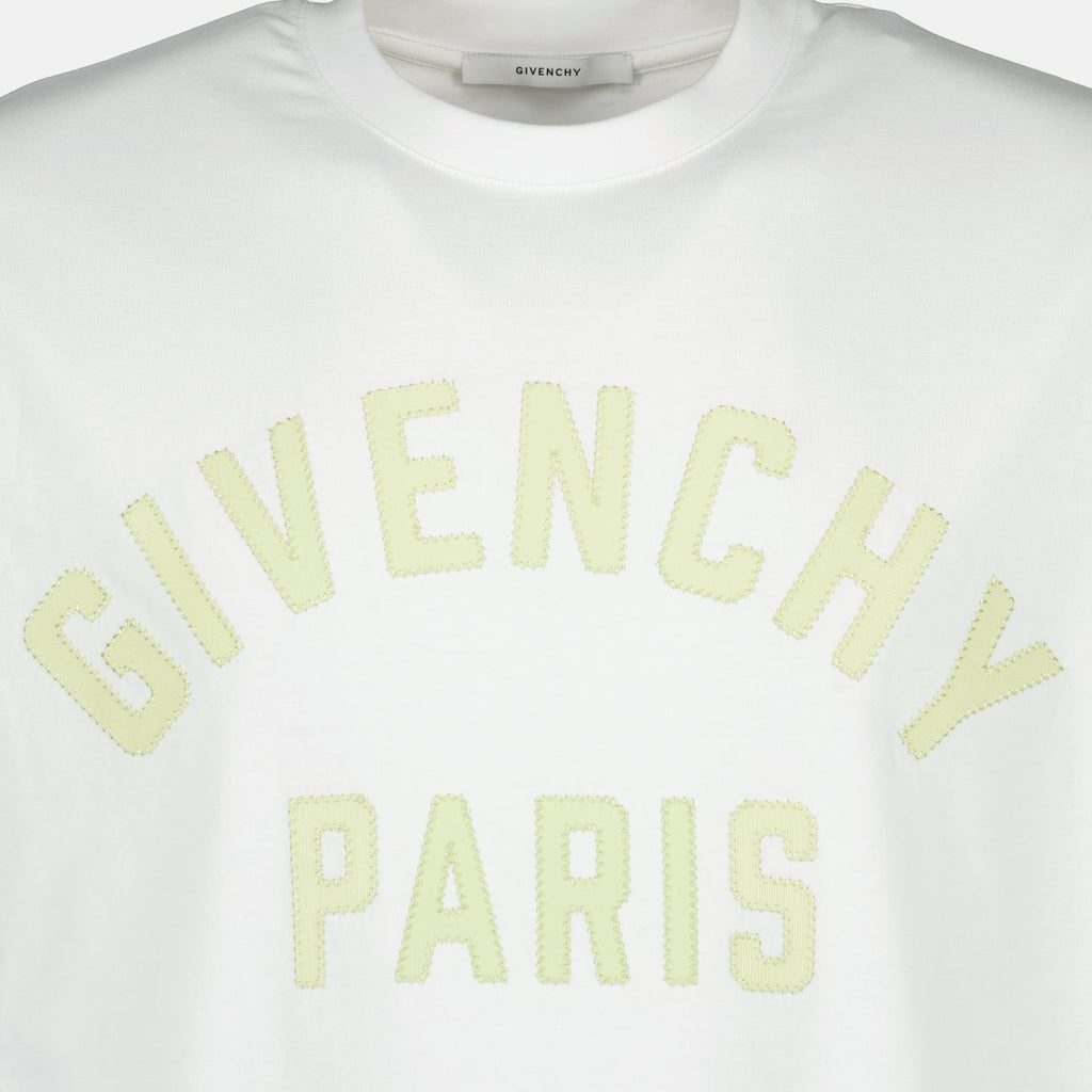 Imagen de camiseta blanca bordada de Givenchy para hombres - Temporada Primavera-Verano 2026 - Vista de detalle 2