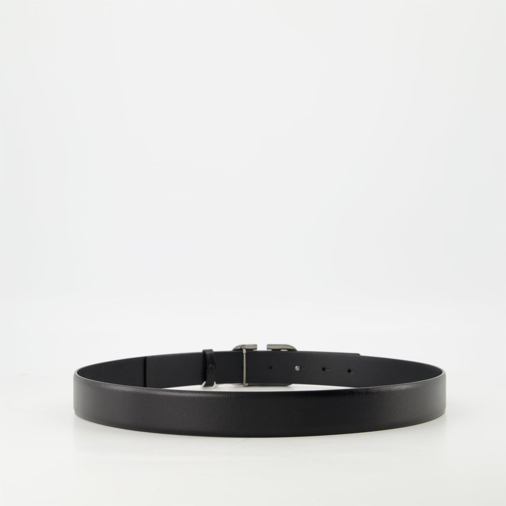 VLogo belt, black leather belt, adjustable belt, Valentino accessories, calf leather accessory