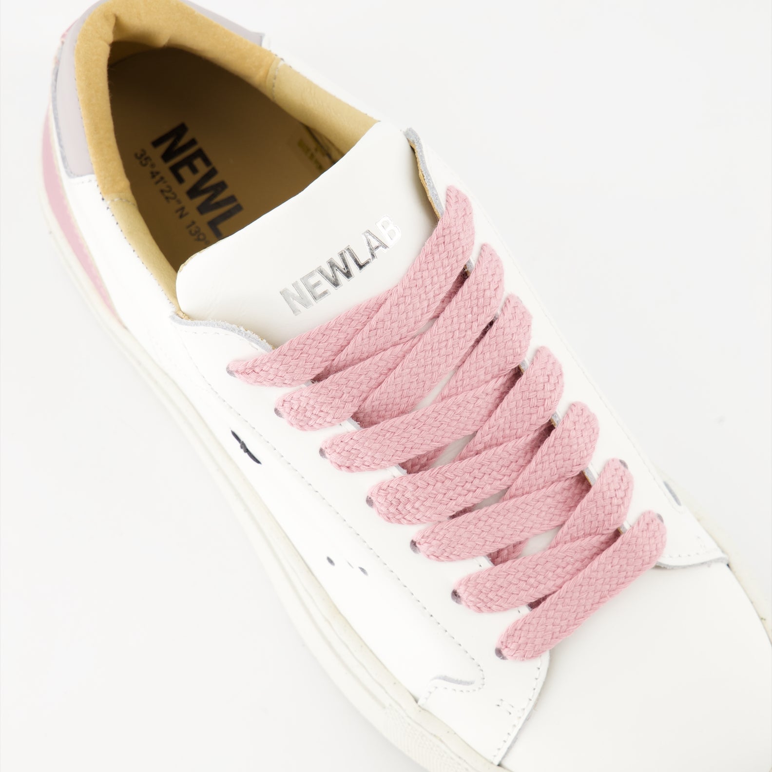 Luxury sneakers, White-rose leather sneakers, Lug sole sneakers, New Lab NL10, Spring-Summer 2024 footwear