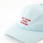 light blue cap, Drôle De Monsieur cap, adjustable slogan cap, cotton cap, breathable design