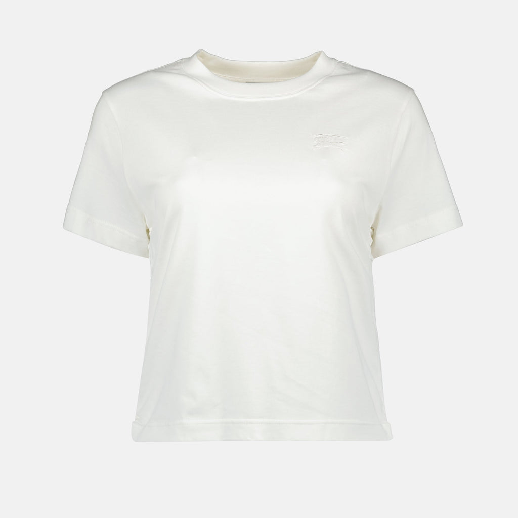 Image of White Festival T-shirt by Burberry for Women - Season Spring-Summer 2025 - Front View