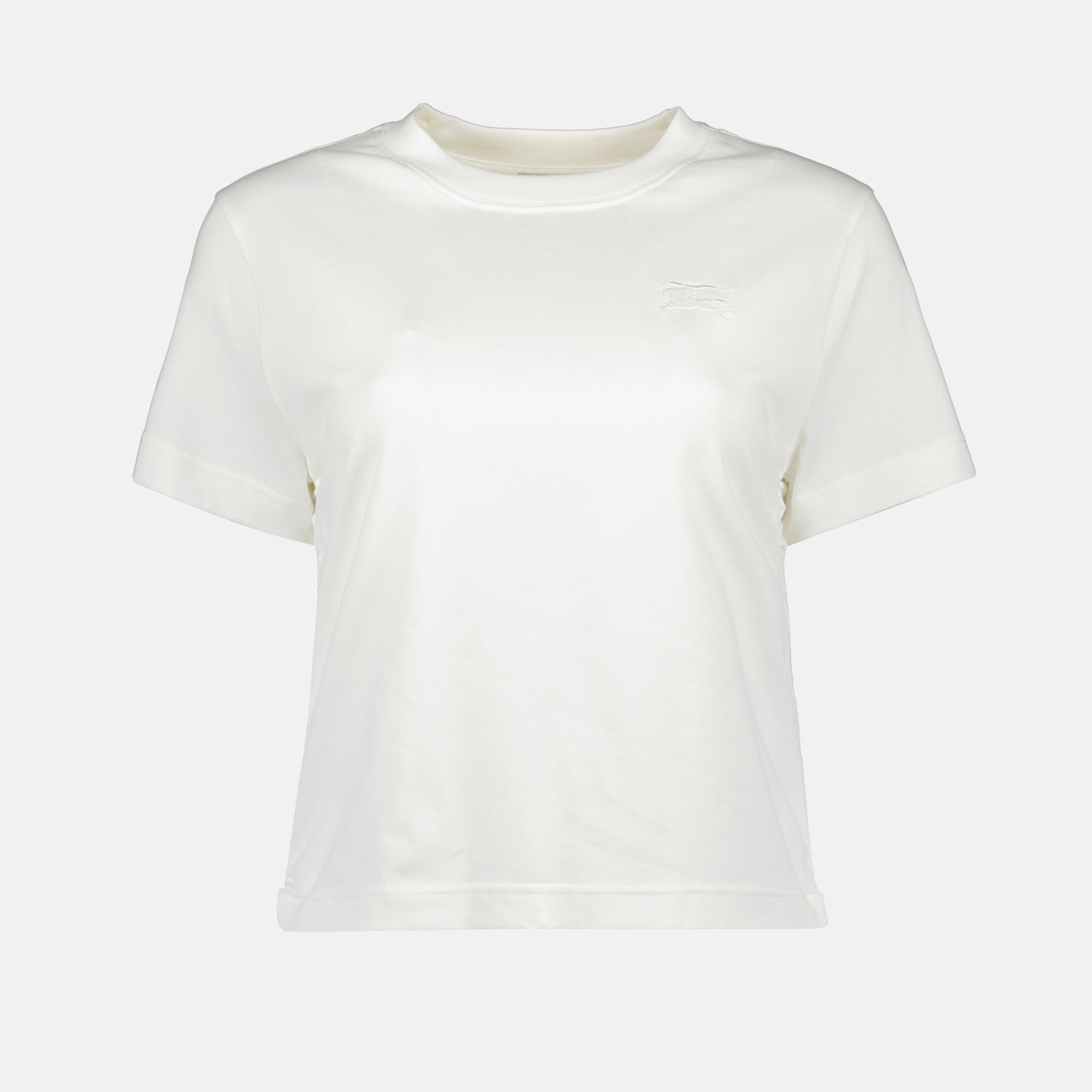 Image of White Festival T-shirt by Burberry for Women - Season Spring-Summer 2025 - Front View