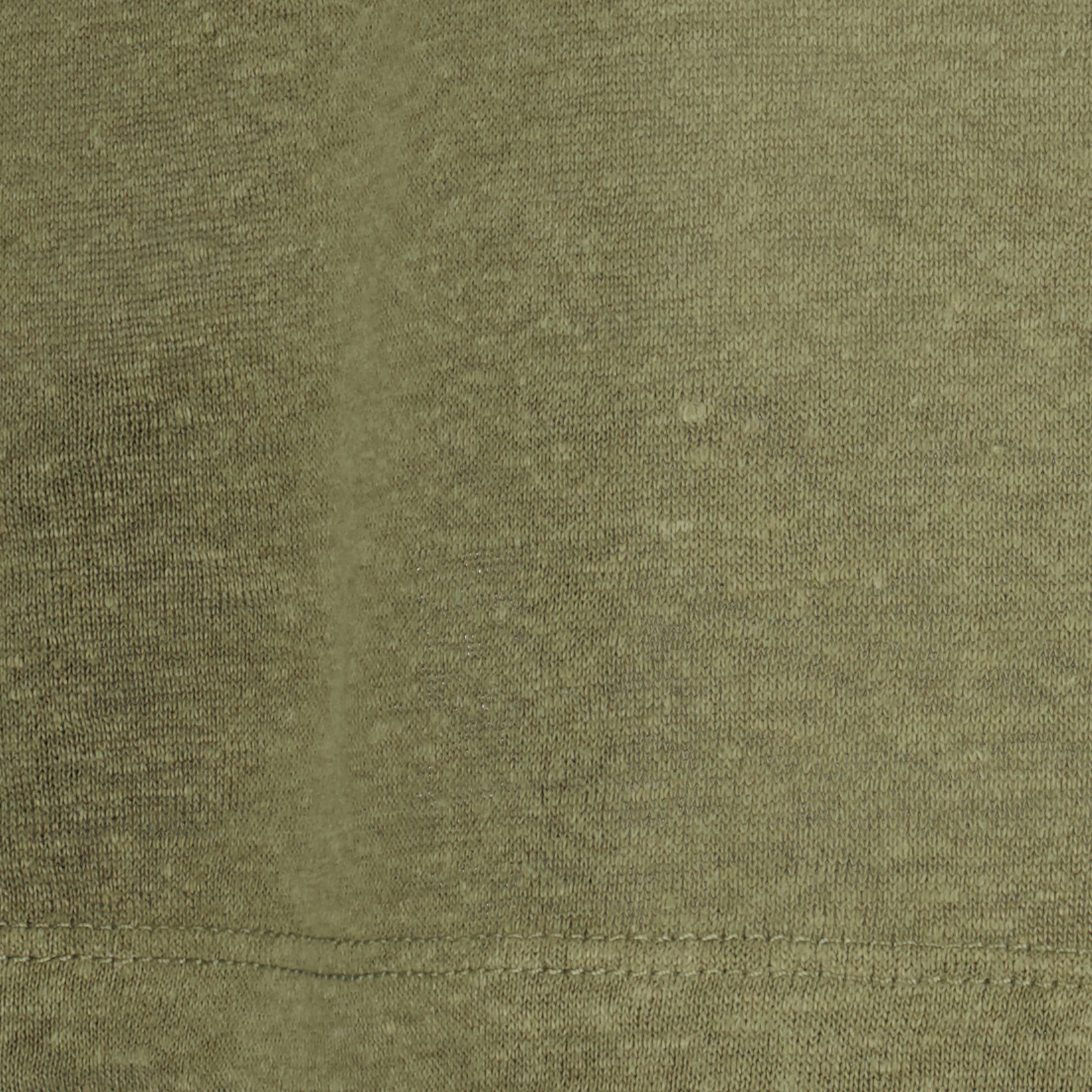 Image of Kaki Linen T-Shirt by Officine Générale for Men - Season Spring-Summer 2026 - Detail View 2
