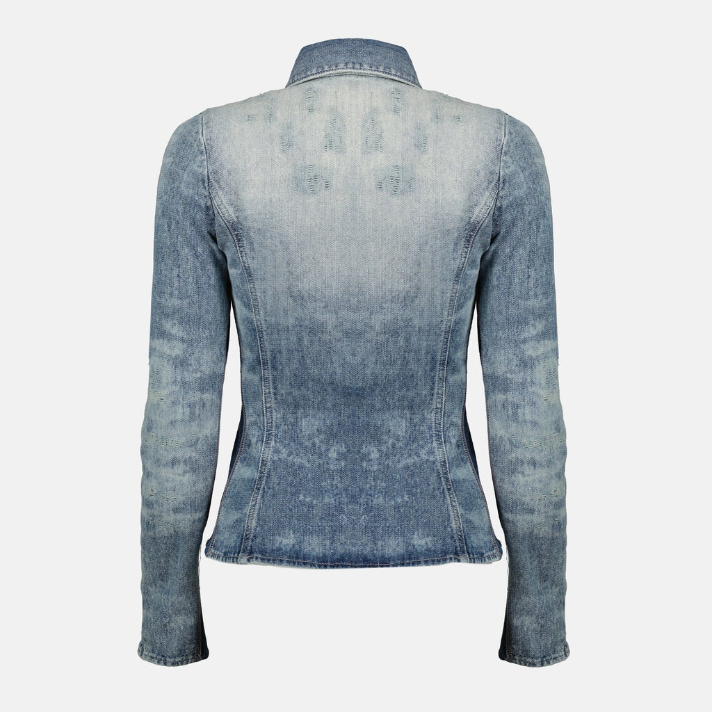Diesel denim shirt, blue denim shirt, fitted denim shirt, women's denim top, long sleeve shirt