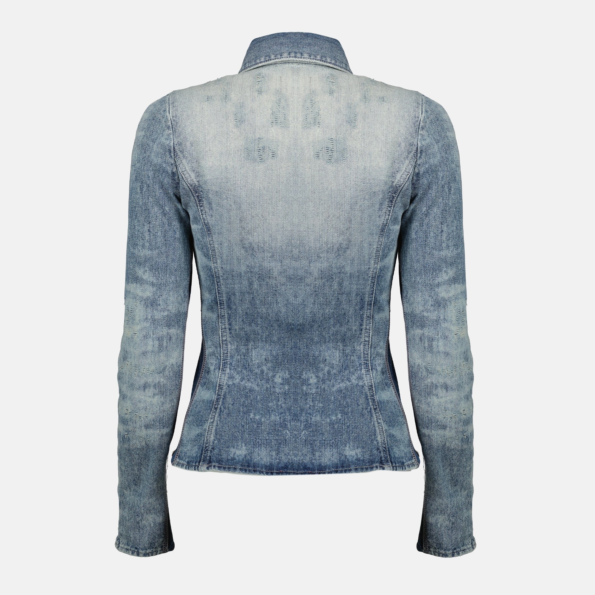 Diesel denim shirt, blue denim shirt, fitted denim shirt, women's denim top, long sleeve shirt