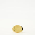 Image of Golden Oval Signet Ring by Mm6 for Women - Season Autumn-Winter 2025 - Front View