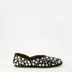 Imagen de las Ballerinas Jane en Ante Negro de Khaite para Mujeres - Temporada Primavera-Verano 2026 - Vista lateral derecha