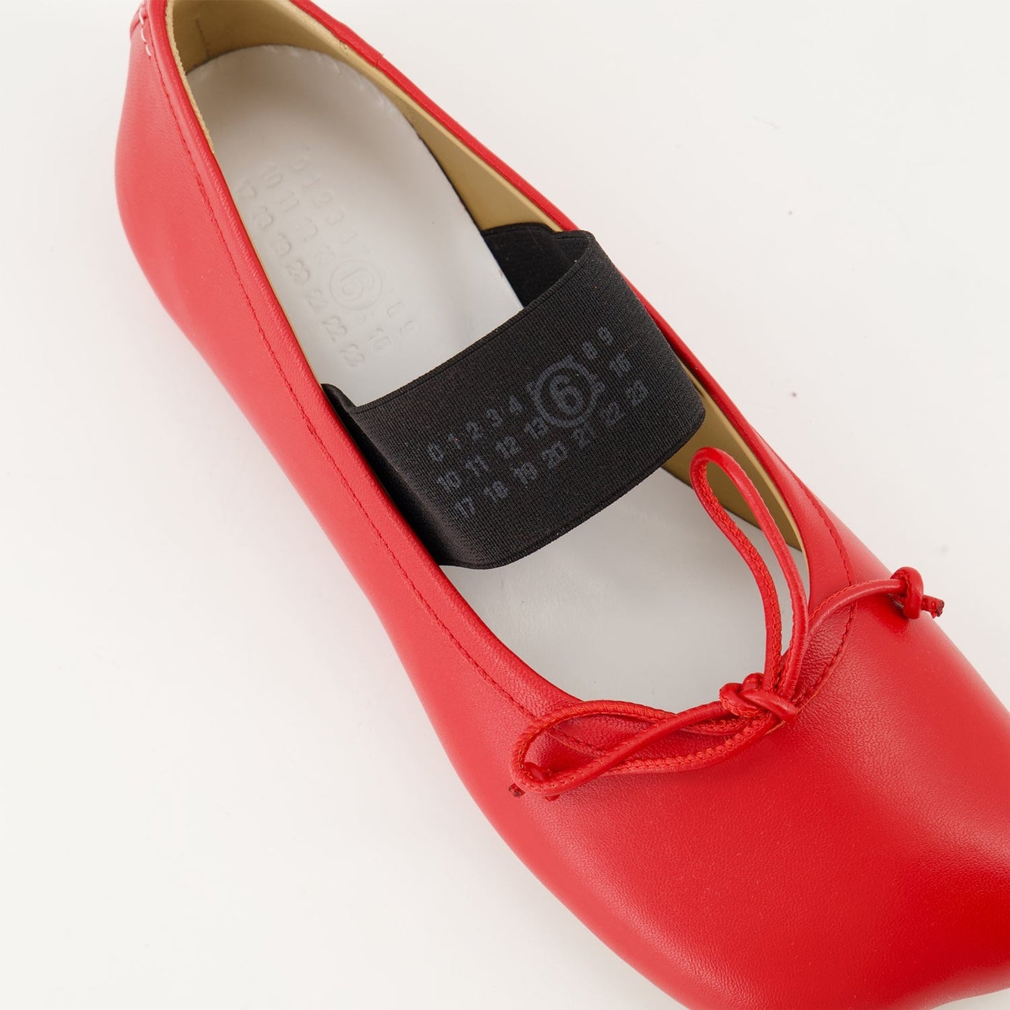 red leather ballet flats, MM6 Anatomic shoes, Autumn-Winter 2024 footwear, luxury flats, designer ballet flats