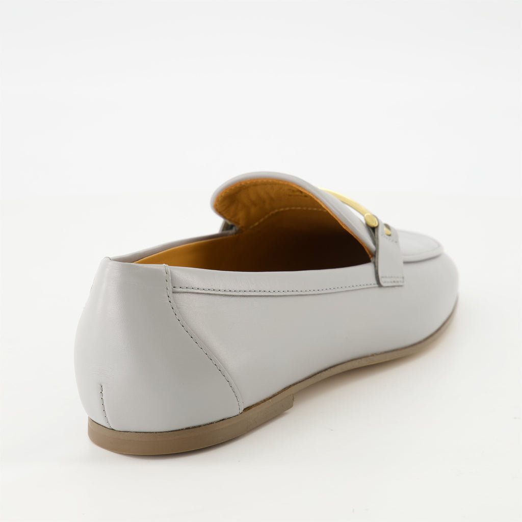 moccasins, Tod's, blue-grey shoes, slip-on footwear, leather shoes