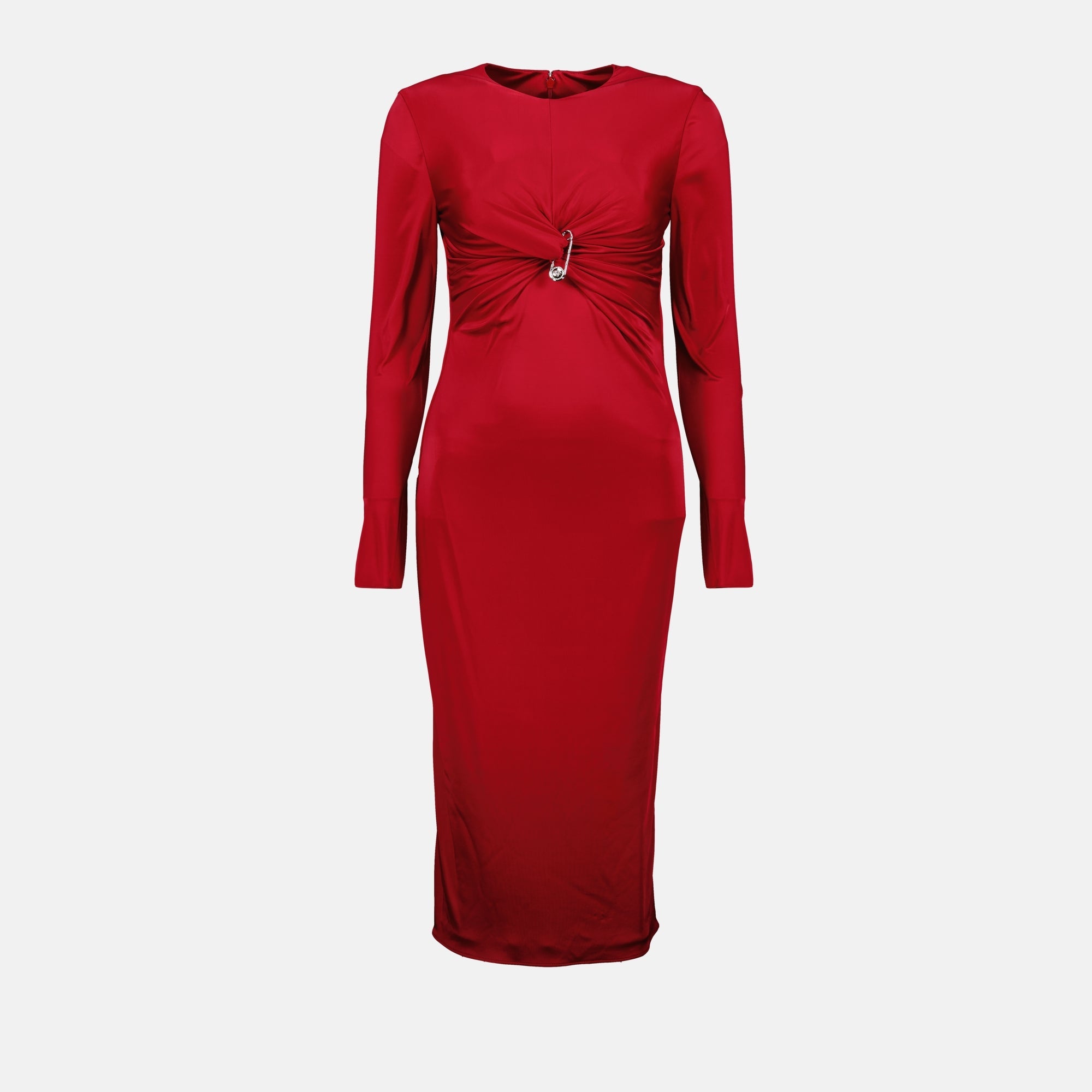 cocktail dress, red evening gown, Versace dress, women's fashion, fitted silhouette