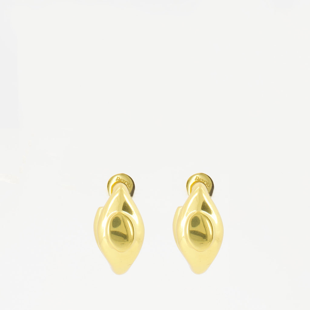 gold earrings, Patou jewelry, brass accessories, signet earrings, Autumn Winter collection