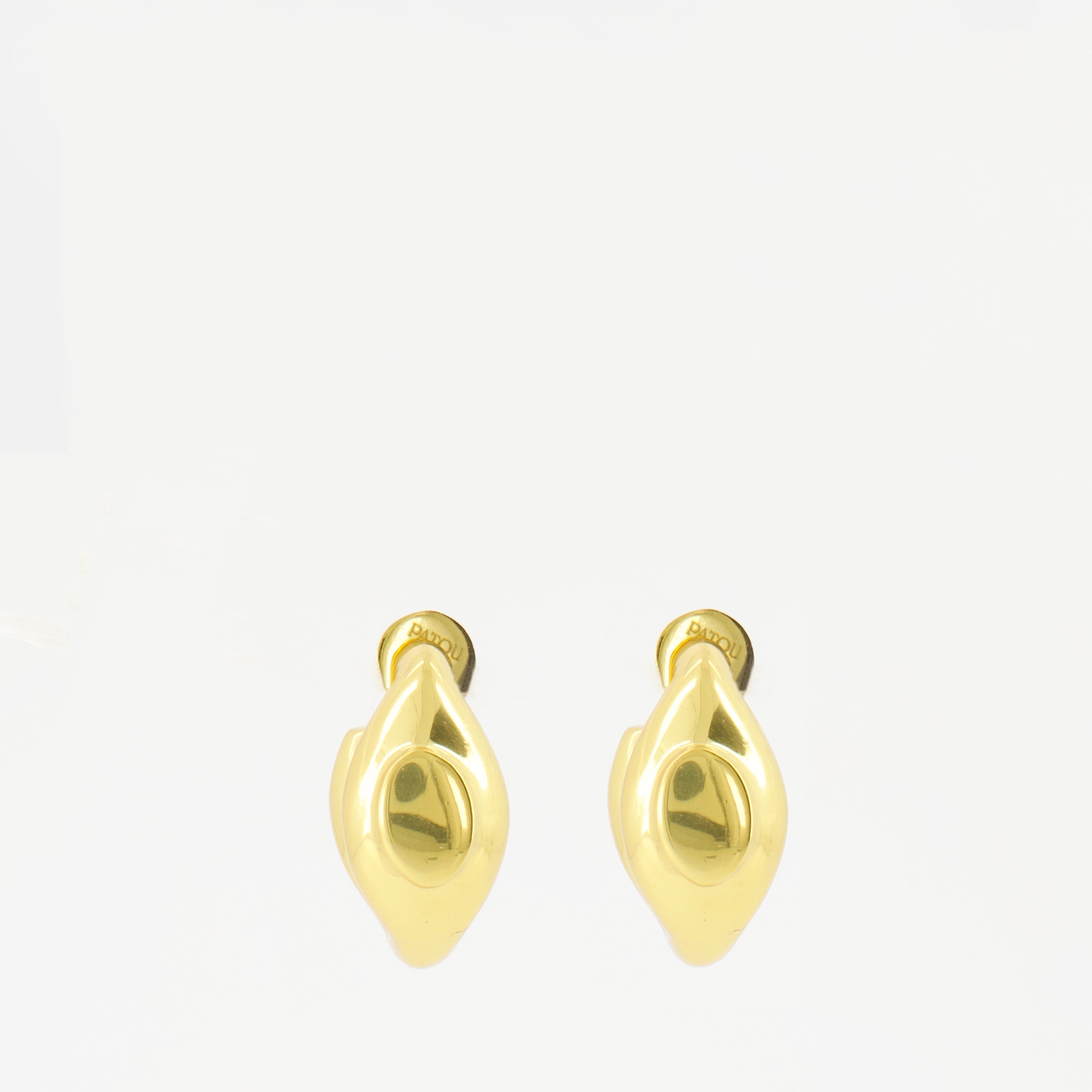 gold earrings, Patou jewelry, brass accessories, signet earrings, Autumn Winter collection