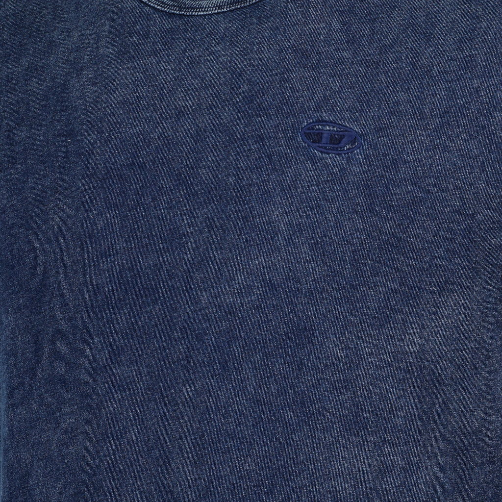 디젤 남성용 파란색 티셔츠 이미지 - 2025 봄-여름 시즌 - 제품 세부정보 보기 2