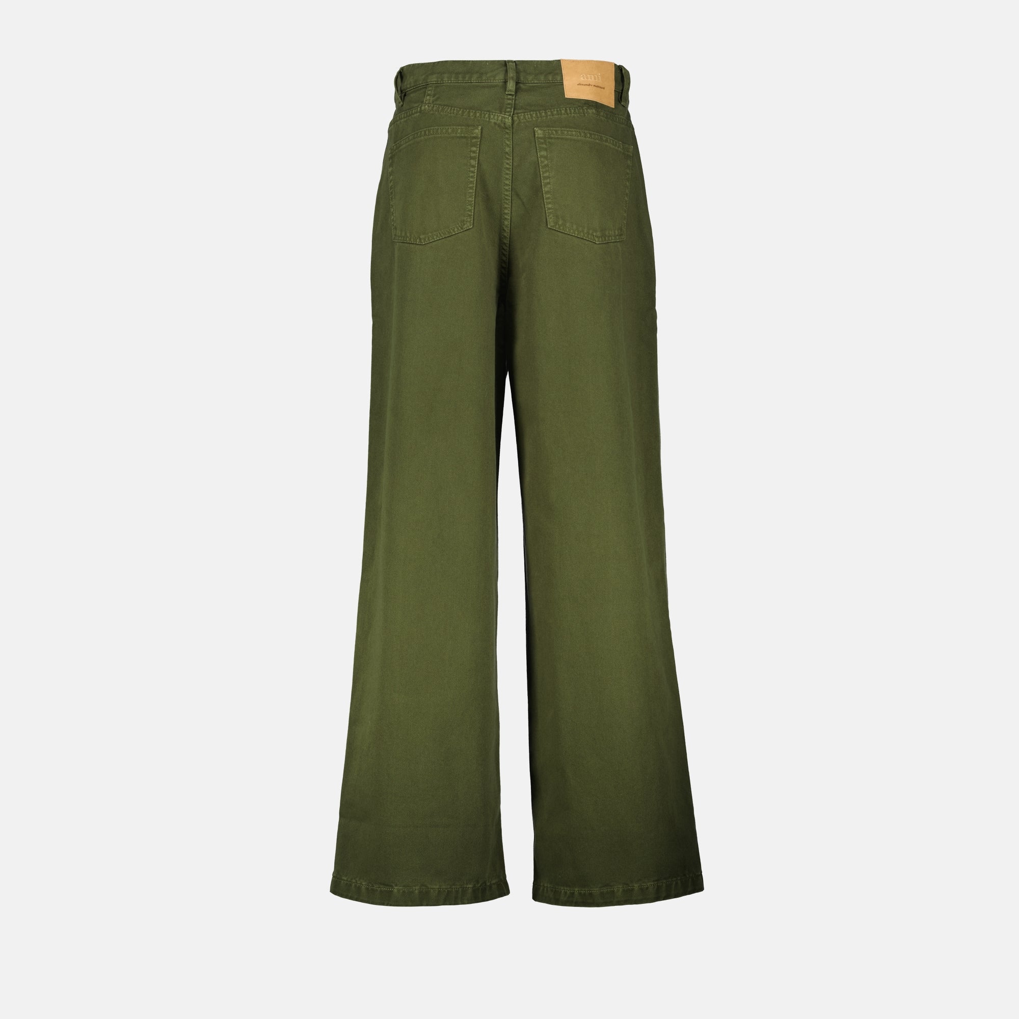 Calças Khaki de Perna Larga