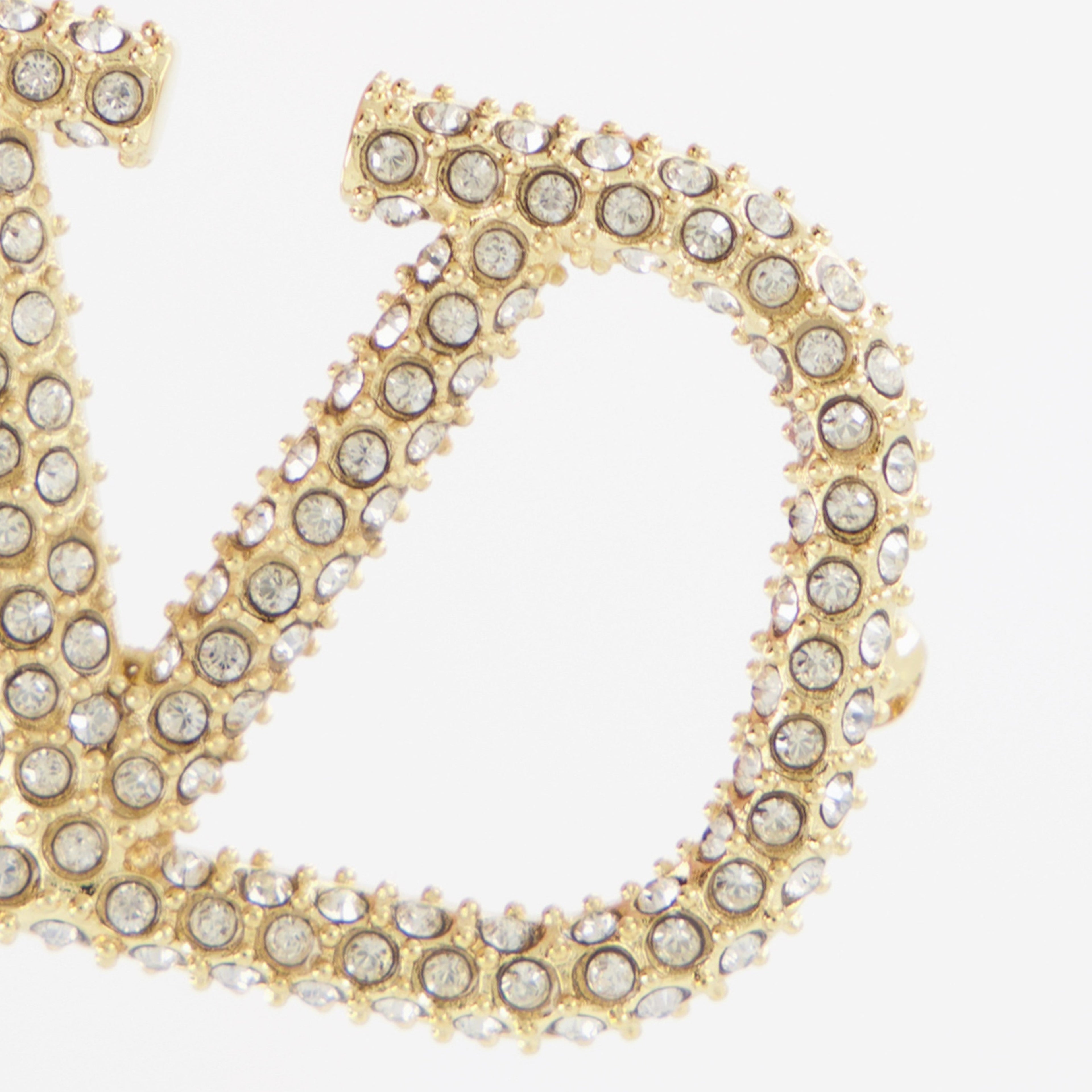 Vlogo Brooch, Swarovski Crystals, Gold Jewelry, Luxury Accessories, Valentino