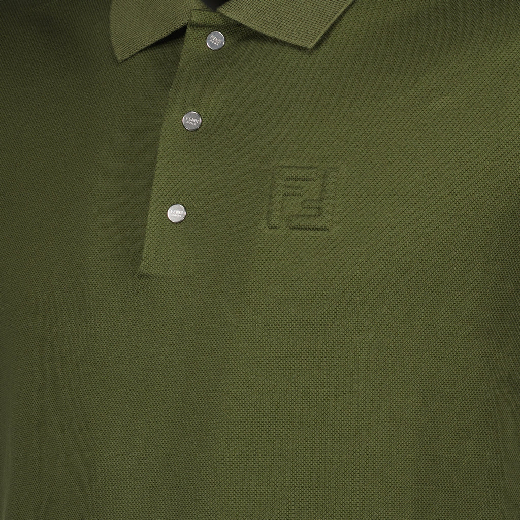 Image of Classic Cotton Polo by Fendi for Men - Season Autumn-Winter 2024 - Detail View 1