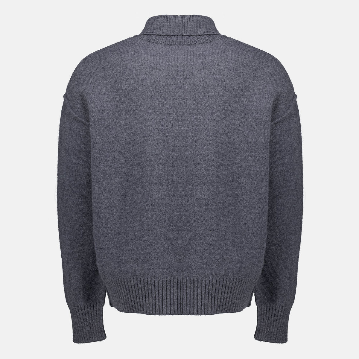 Jersey de cuello alto de lana gris