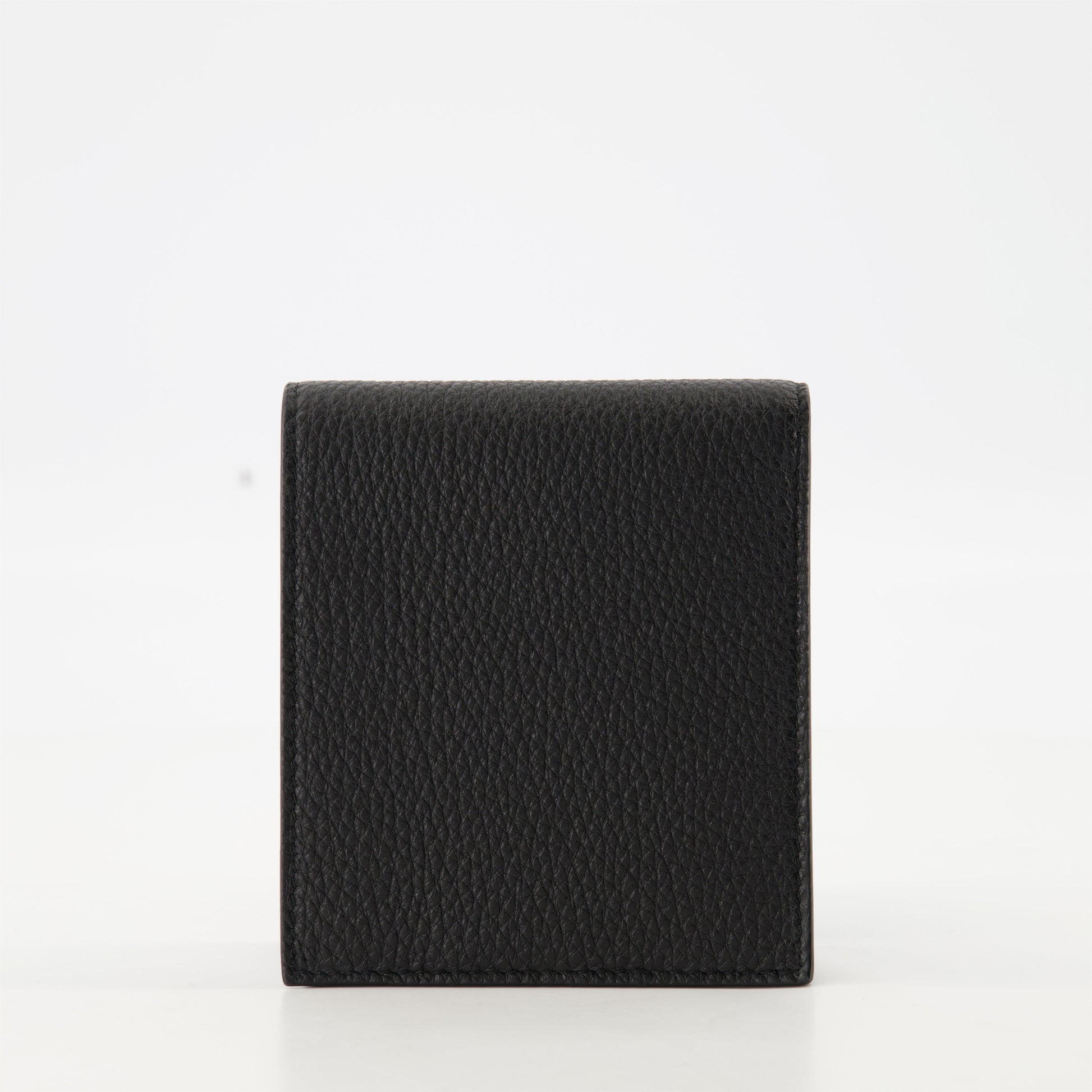 black leather wallet, Prada wallet, textured calfskin wallet, men's wallet, luxury accessories