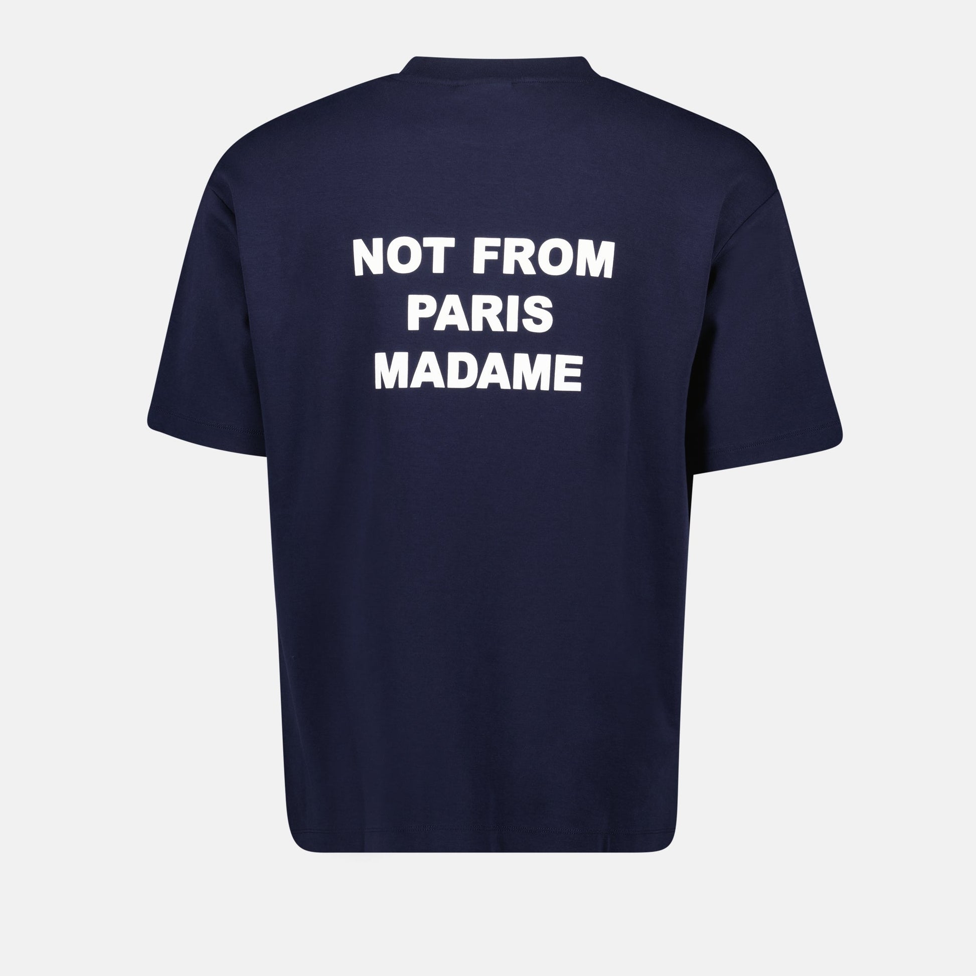 Navy Blue T-Shirt, Cotton T-Shirt, Slogan T-Shirt, Spring-Summer 2025, Versatile T-Shirt