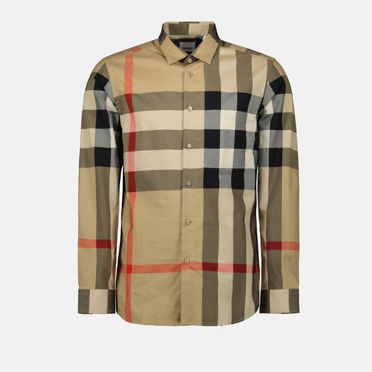 check shirt, Burberry fashion, cotton shirt, vintage check, stylish men’s clothing