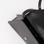 leather shoulder bag, MM6 collection, luxury accessories, adjustable strap, black designer bag