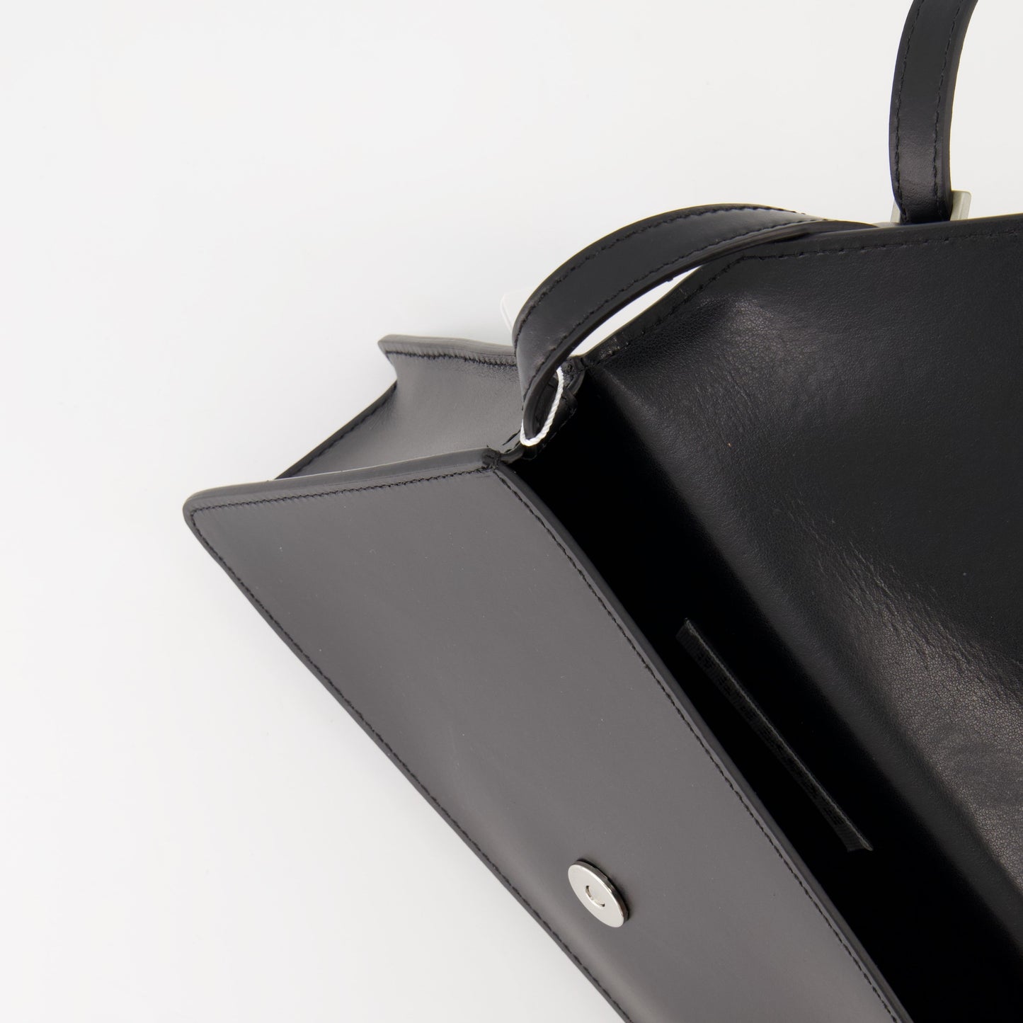 leather shoulder bag, MM6 collection, luxury accessories, adjustable strap, black designer bag