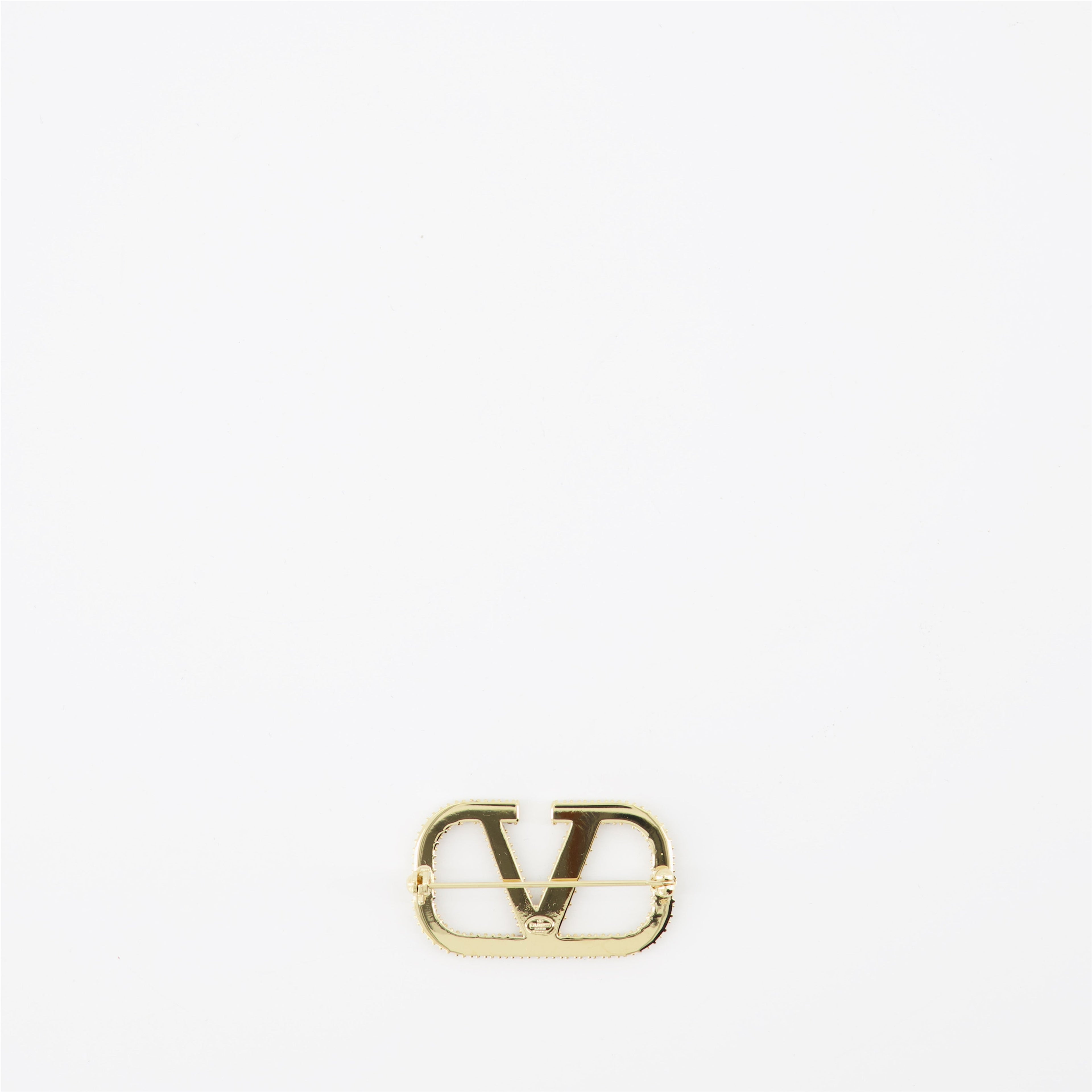 Vlogo Brooch, Swarovski Crystals, Gold Jewelry, Luxury Accessories, Valentino