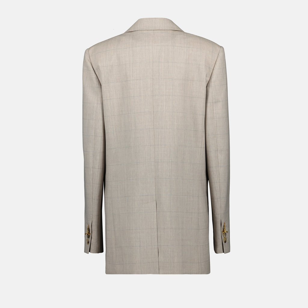 Beige Checkered Blazer