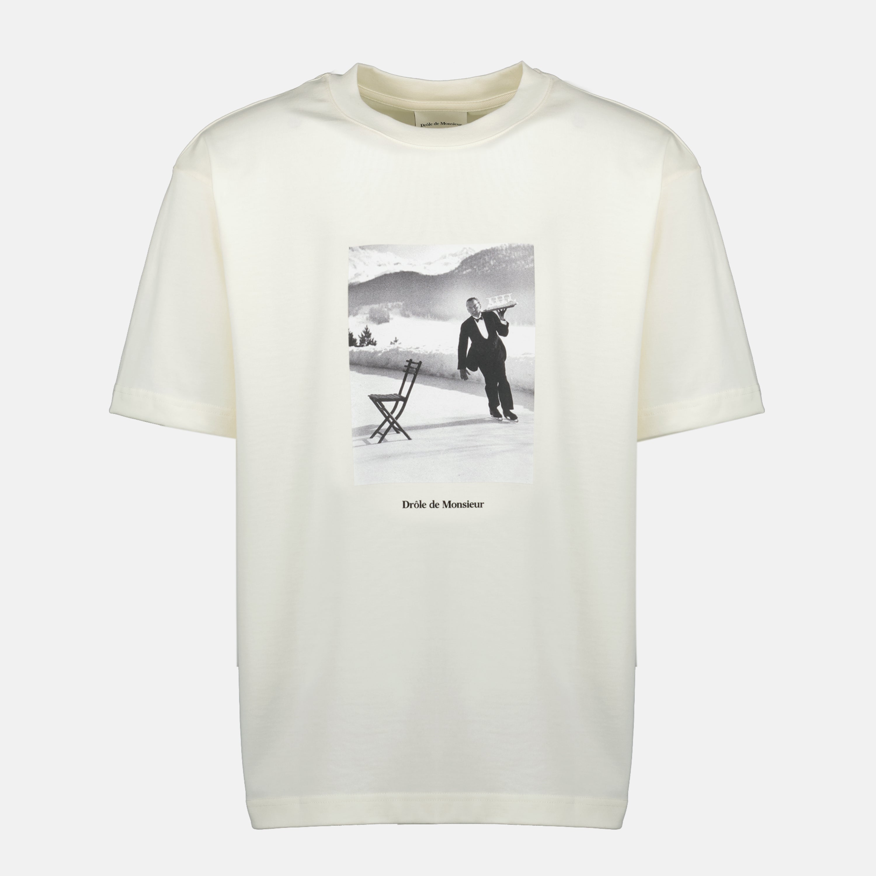 Ice Skating T-shirt, Drôle De Monsieur, cotton apparel, men's fashion, printed T-shirt