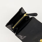 black leather wallet, AMI Paris, grained leather, practical wallet, stylish accessory