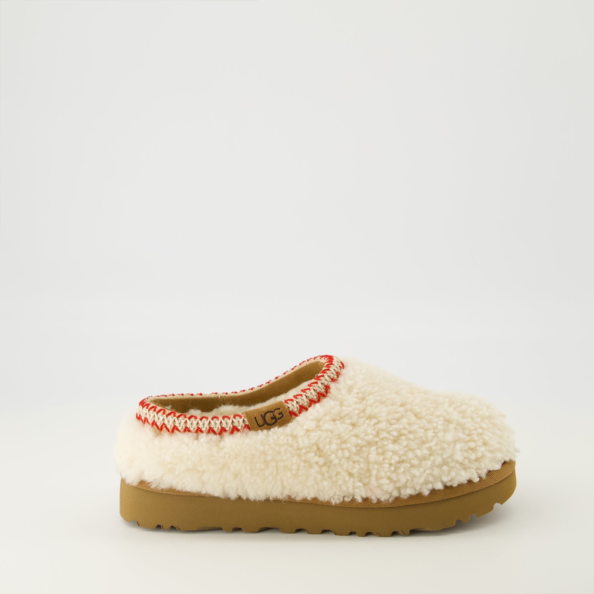 Ugg Mules, Curly Sheepskin Shoes, Autumn Winter Footwear, Comfortable Slip-On Mules, UGGplush Footbed