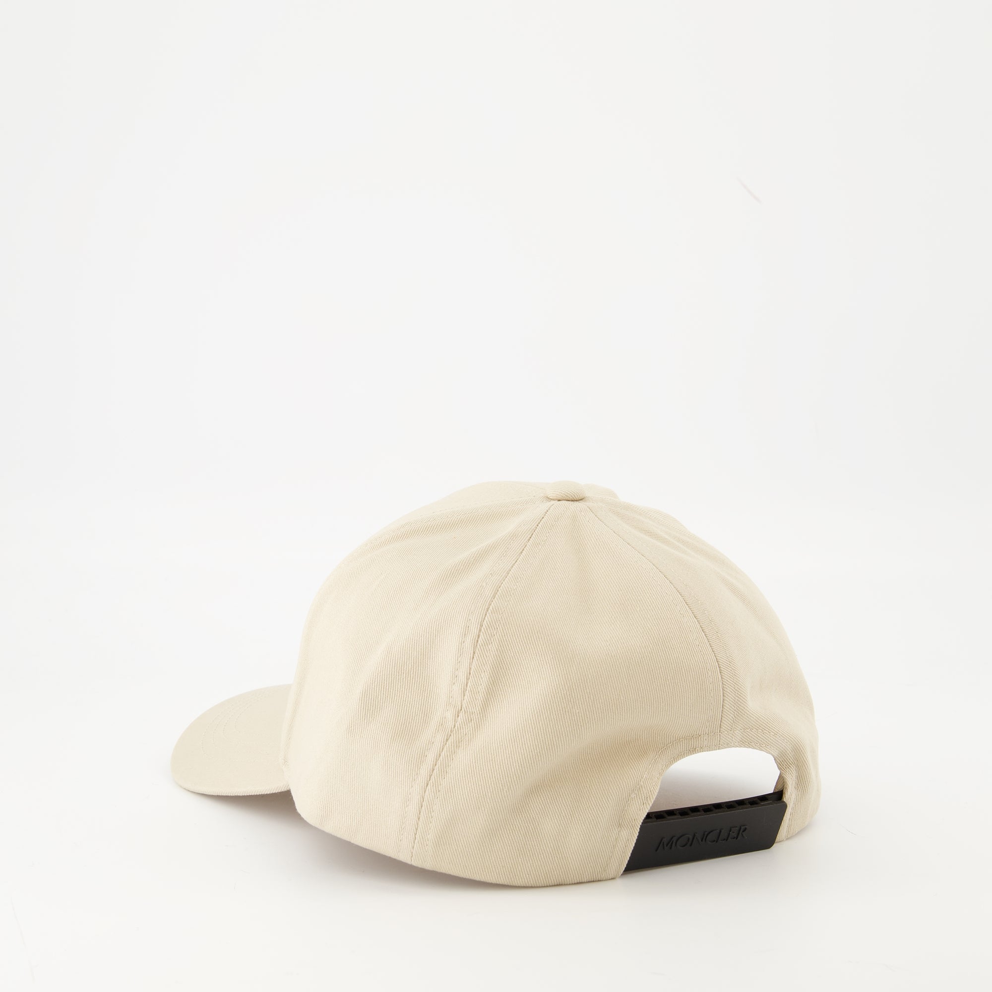 Moncler cap, beige logo cap, cotton cap, adjustable strap cap, Autumn-Winter 2025 collection